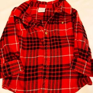 Hanna Andersson US 2T 85cm Red Plaid Button-Up Shirt